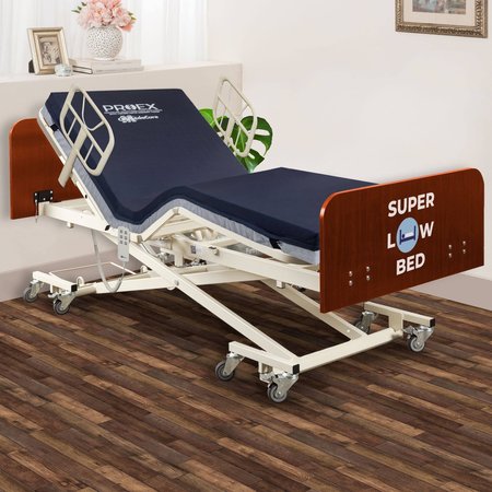 MEDACURE Ultra Low Hospital Bed, Fully Electric  Amber Cherry MC-ULB730CH